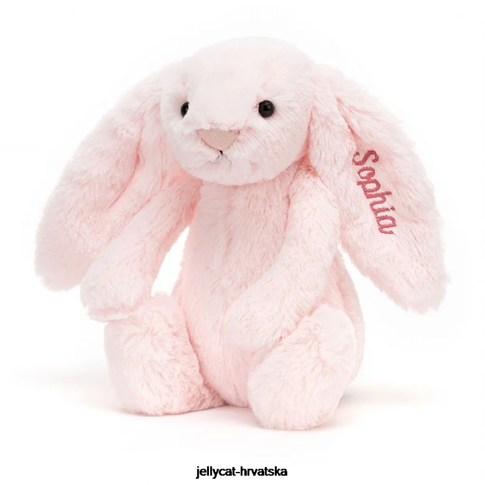Jellycat personalizirani sramežljivi ružičasti zeko srednje dječje ružičasto 48 igračka Jellycat personalizirani sramežljivi ružičasti zeko srednje dječje ružičasto 48 igračka